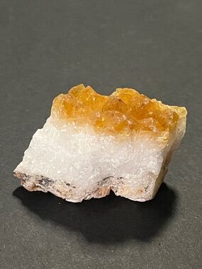 Citrine Druzy Crystal Cluster - Golden Top on White Base
